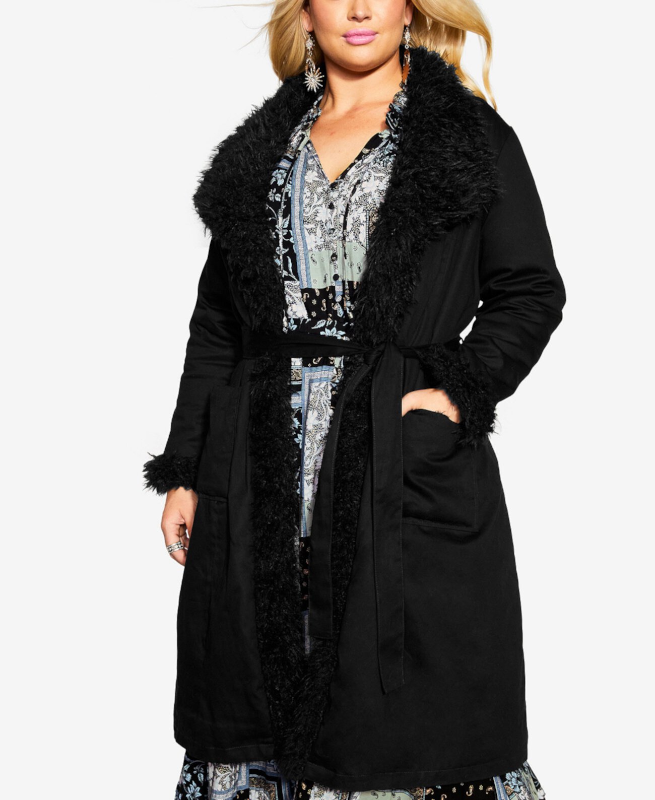 Куртка с плюшевой отделкой размера плюс Rochelle AVENUE