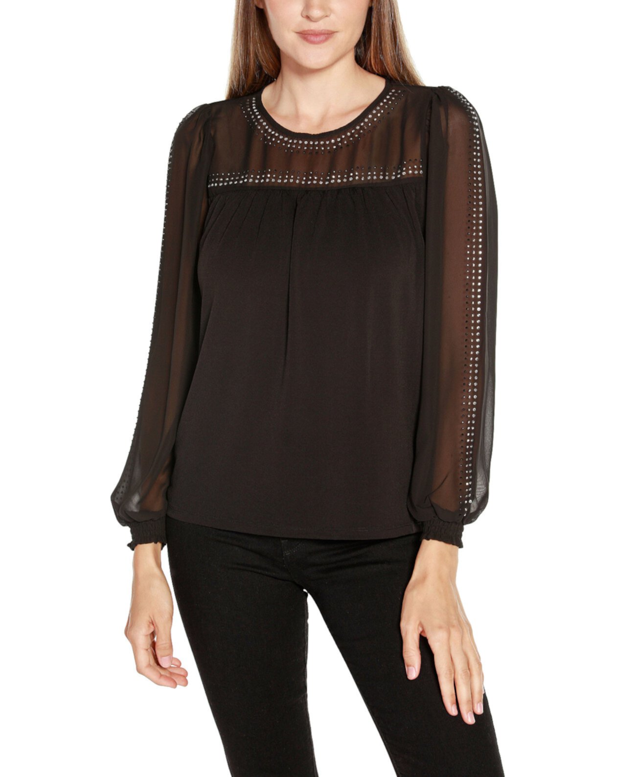 Женская блузка с декорированными рукавами Black Label Belldini