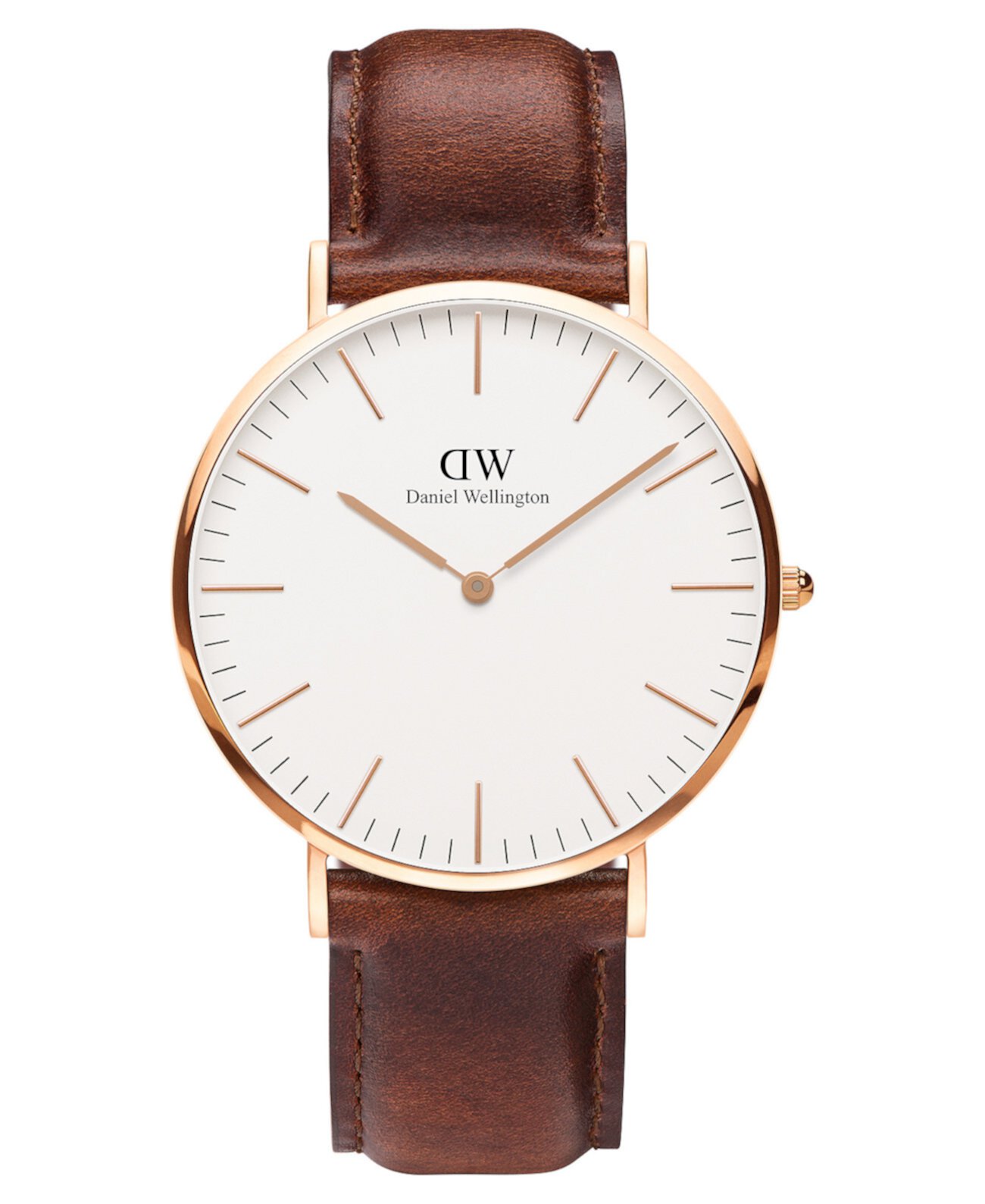 Мужские классические коричневые кожаные часы Mawes 40 мм Daniel Wellington