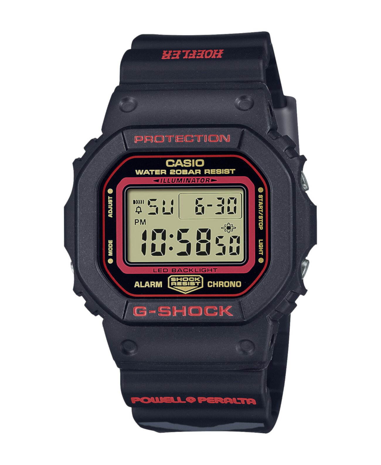 Мужские цифровые кварцевые часы из черной смолы, 42,8 мм, DW5600KH-1 G-Shock