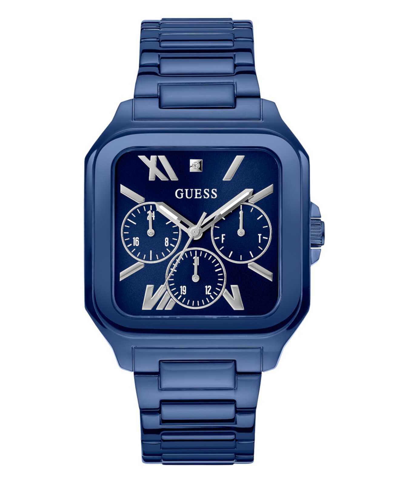 Мужские многофункциональные синие часы из нержавеющей стали, 42 мм GUESS