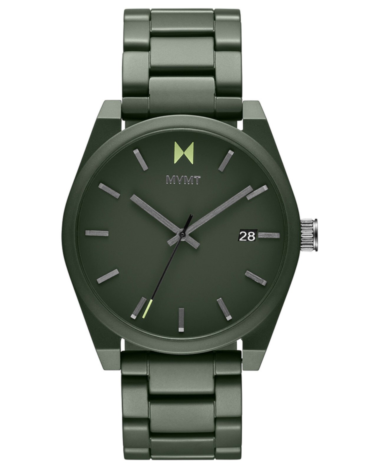 Мужские керамические матовые оливково-зеленые керамические часы-браслет Element 43 мм MVMT