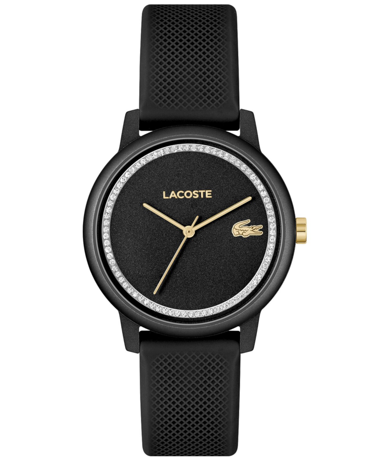 Женские часы L.12.12 Go Quartz с черным силиконовым ремешком, 36 мм Lacoste