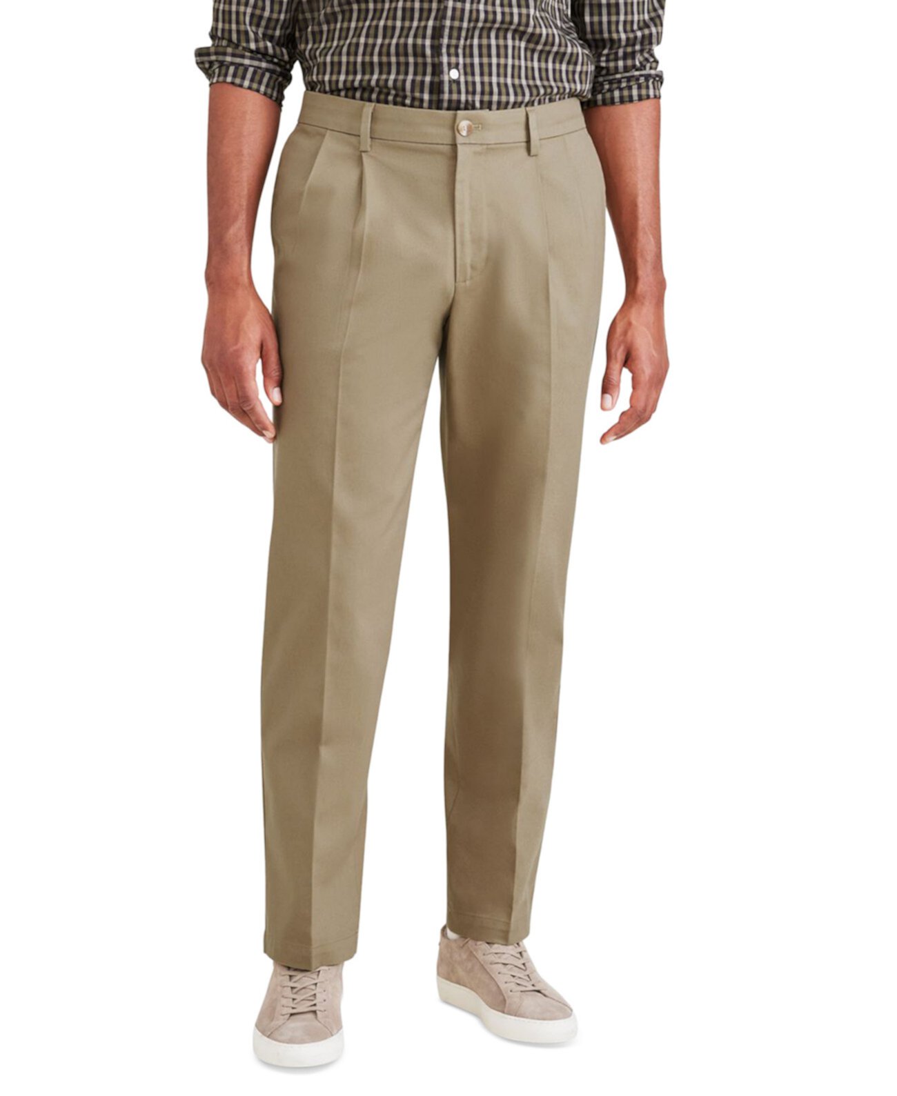 Мужские брюки классического кроя Big & Tall Signature со складками без железа и защитой от пятен Dockers