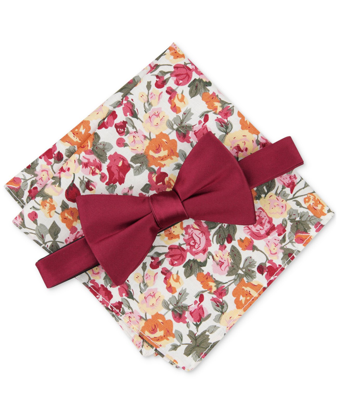 Мужской комплект из однотонного галстука-бабочки и нагрудного платка с цветочным принтом Logan, созданный для Macy's Bar III