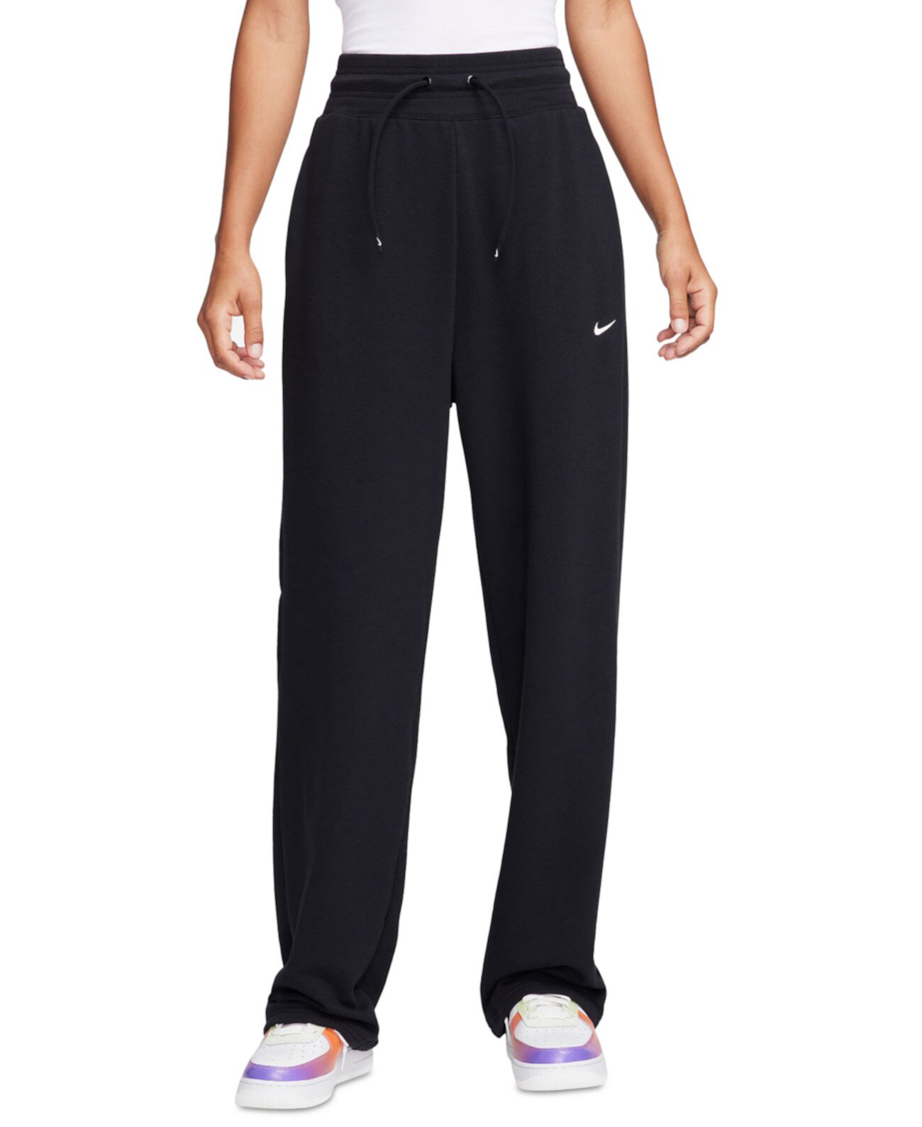 Женские спортивные штаны Dri-FIT One с открытой кромкой и высокой талией из французского терри Nike