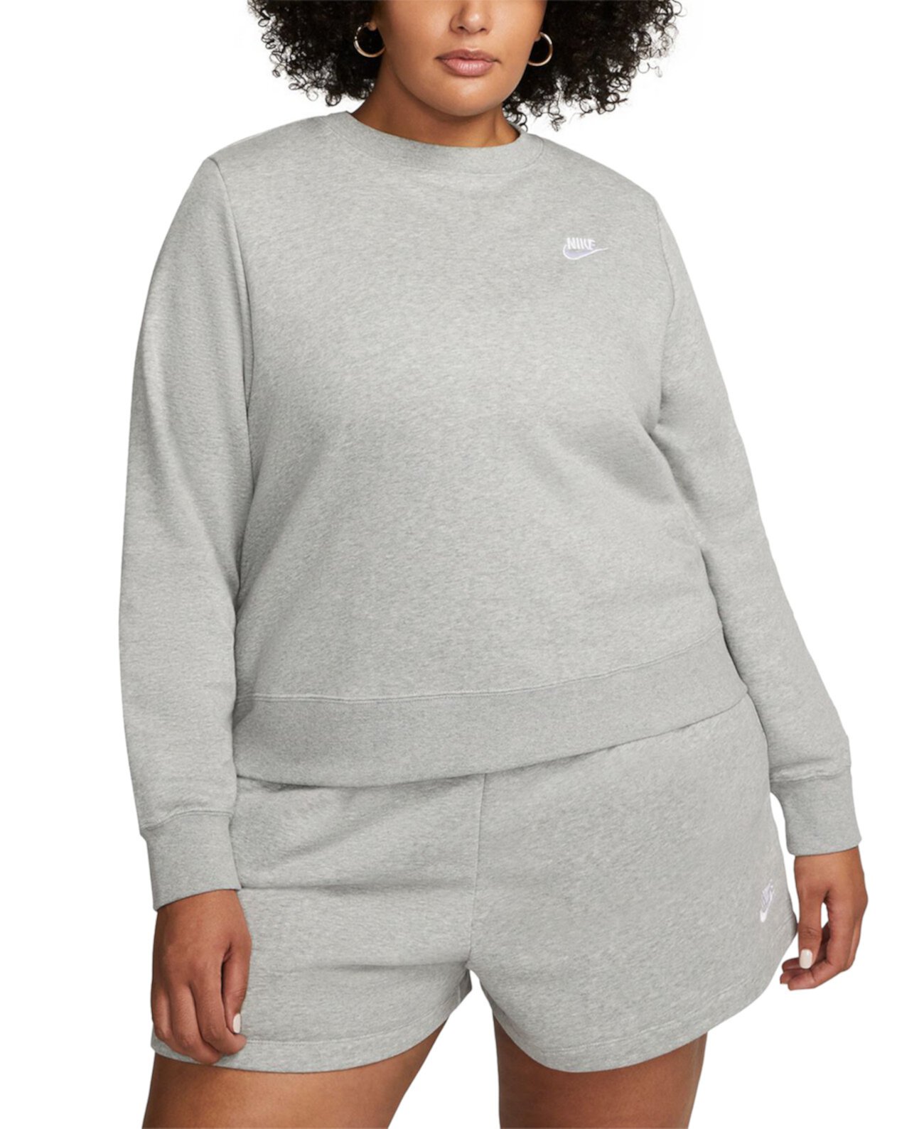 Plus Size Active Sportswear Club Crewneck Fleece Sweatshirt Nike