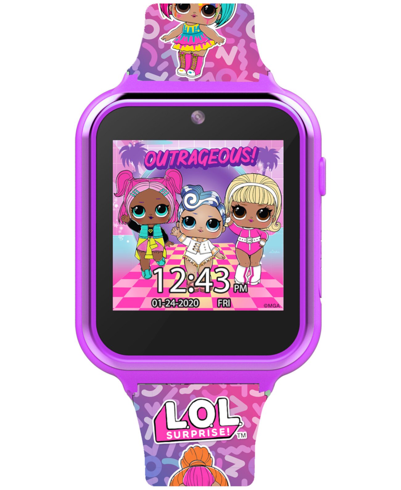 Детские умные часы LOL Surprise с розовым силиконовым ремешком, 46x41 мм ACCUTIME