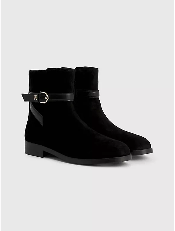 Tommy hilfiger th buckle suede outlet bootie