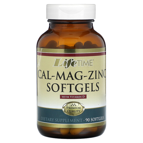 Cal-Mag-Zinc с витамином D, 90 мягких таблеток Lifetime