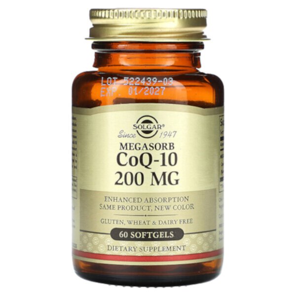 Megasorb CoQ-10, 200 mg, 60 Softgels Solgar