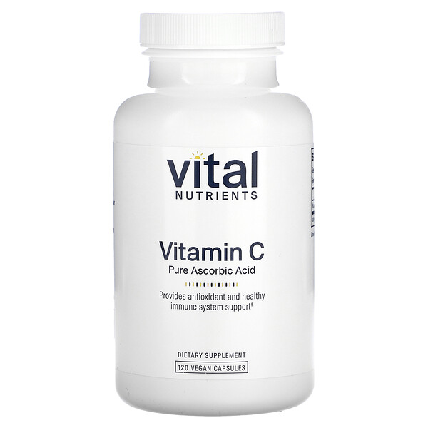 Витамин С, 120 веганских капсул Vital Nutrients