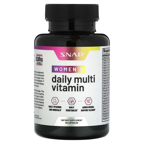 Ежедневные мультивитамины для женщин, 60 капсул Snap Supplements
