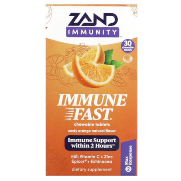 Immune Fast, Пикантный апельсин, 30 жевательных таблеток Zand