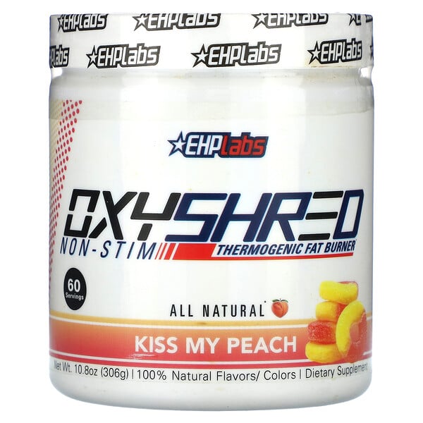 OxyShred Non-Stim, термогенный сжигатель жира, Kiss My Peach, 10,8 унции (306 г) EHPlabs