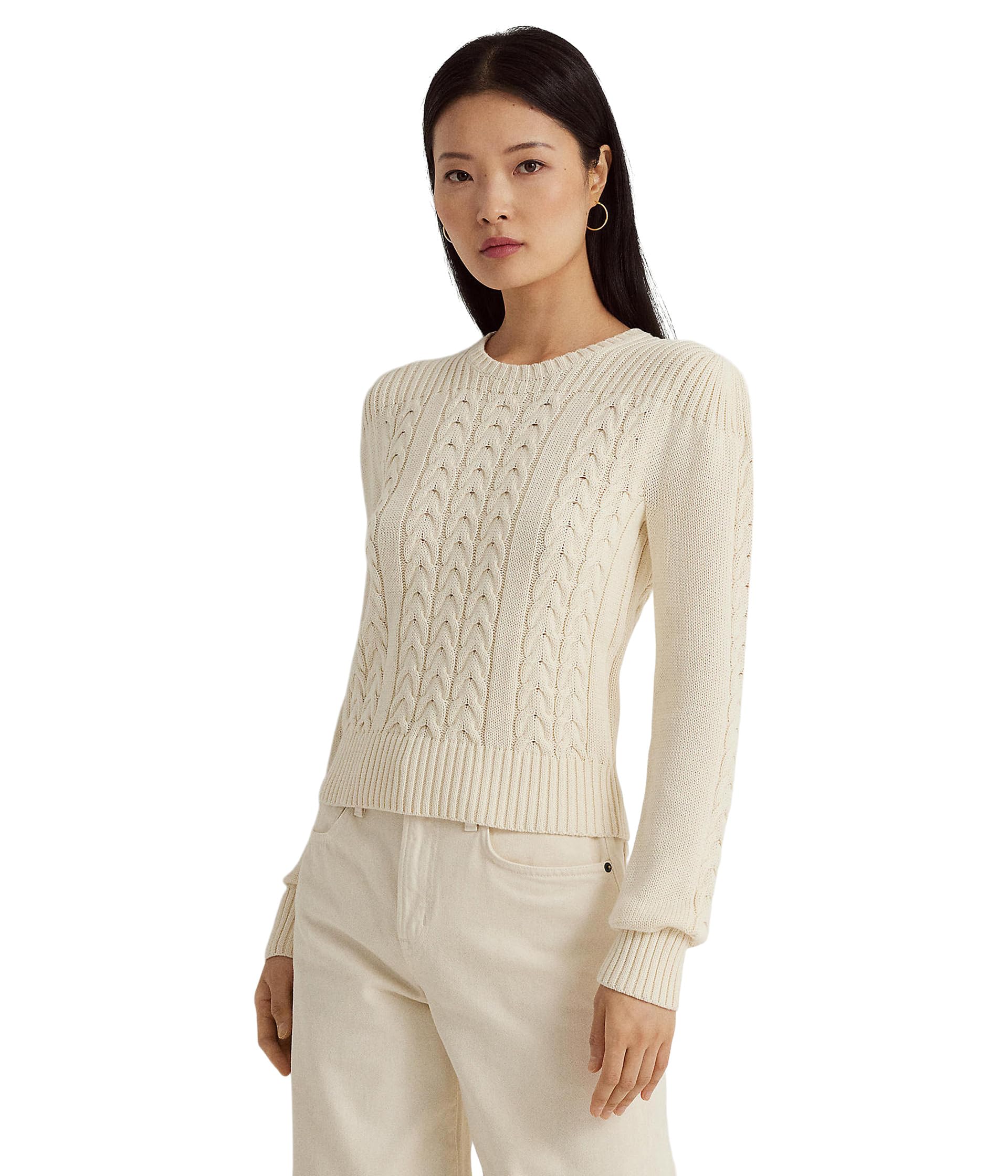 Женский Свитер LAUREN Ralph Lauren С Cable-Knit Puff-Sleeve LAUREN Ralph Lauren