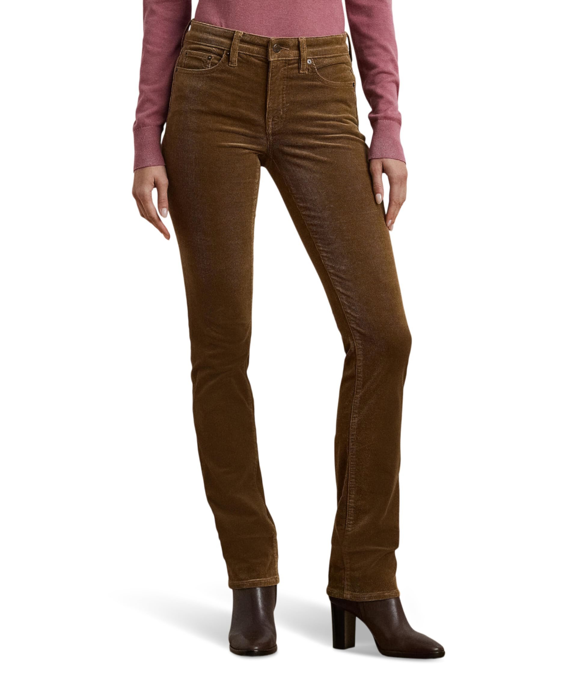 Женские Брюки LAUREN Ralph Lauren Stretch Corduroy Mid-Rise Straight LAUREN Ralph Lauren