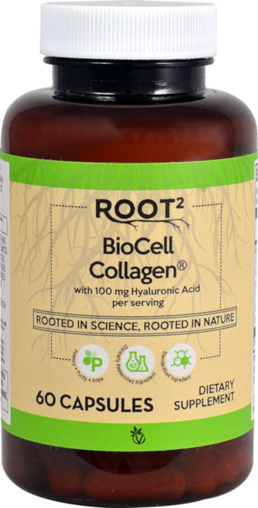 BioCell Collagen с Гиалуроновой Кислотой - 100 мг - 60 капсул - Vitacost Vitacost-Root2