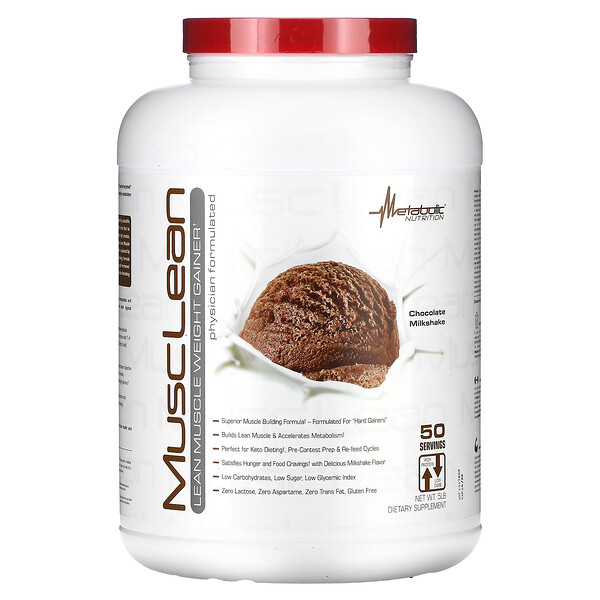 MuscLean, Средство для набора мышечной массы, шоколадный молочный коктейль, 5 фунтов Metabolic Nutrition