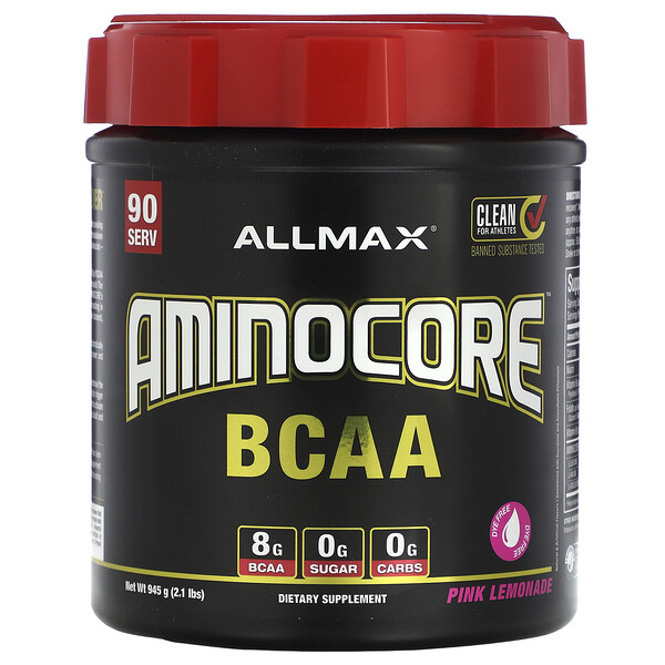 AMINOCORE BCAA, Розовый лимонад, 2,1 фунта (945 г) ALLMAX