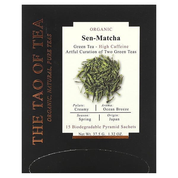 Organic Green Tea, Sen Matcha, 15 Pyramid Sachets, 1.32 oz (37.5 g) The Tao of Tea