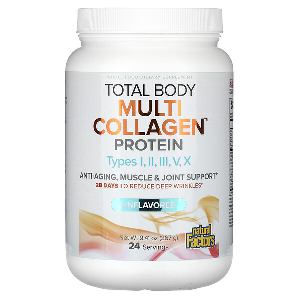 Total Body, Multi Collagen Protein, Unflavored, 9.41 oz (267 g) Natural Factors