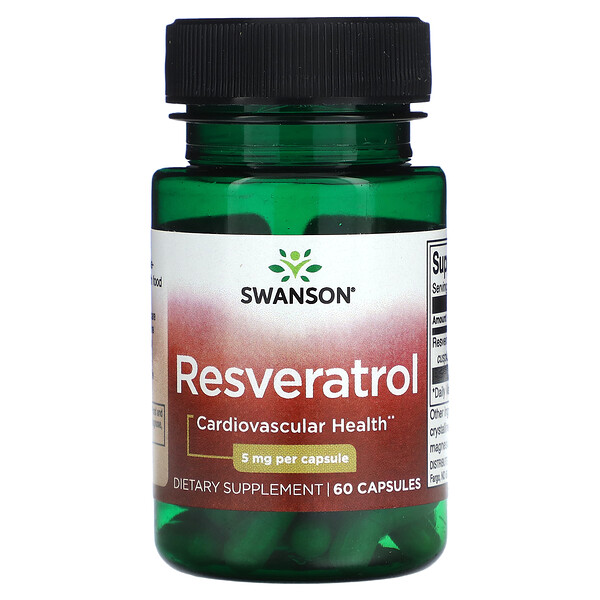 Ресвератрол, 5 мг, 60 капсул Swanson