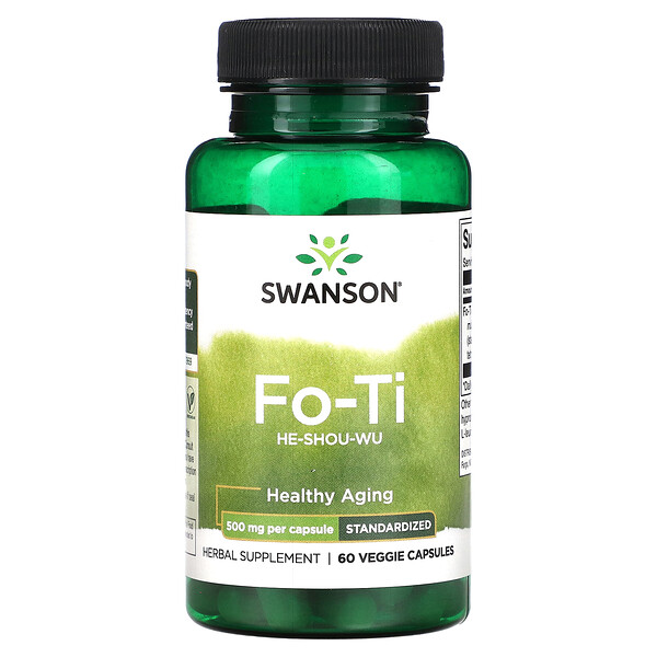 Fo-Ti (He-Shou-Wu) - 500 мг - 60 растительных капсул - Swanson Swanson