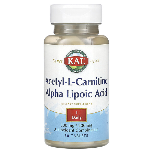 Acetyl-L-Carnitine & Alpha Lipoic Acid - 500 мг/200 мг - 60 таблеток - KAL KAL