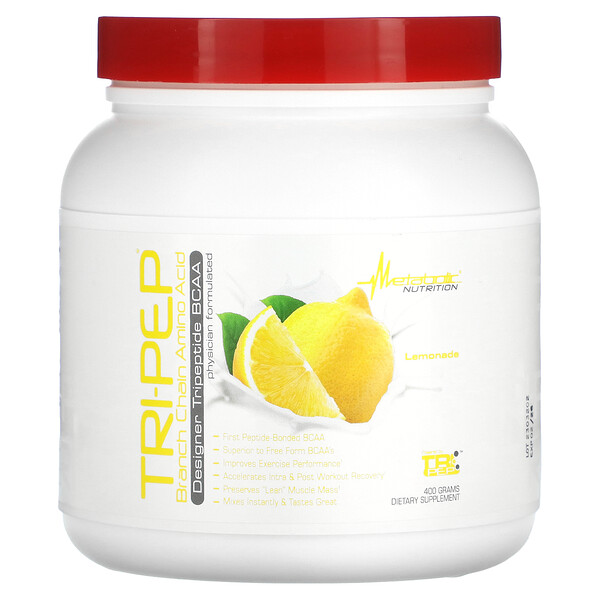Tri-Pep, Аминокислота с разветвленной цепью, лимонад, 14,1 унции (400 г) Metabolic Nutrition