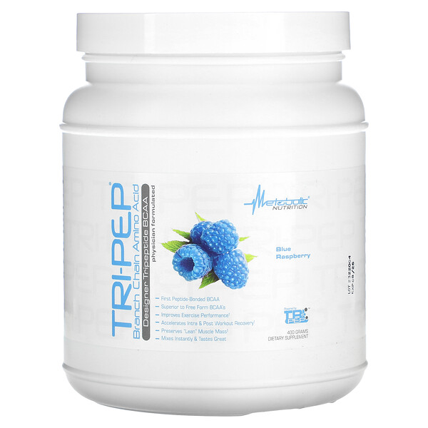 Tri-Pep, Аминокислота с разветвленной цепью, голубая малина, 14,1 унции (400 г) Metabolic Nutrition