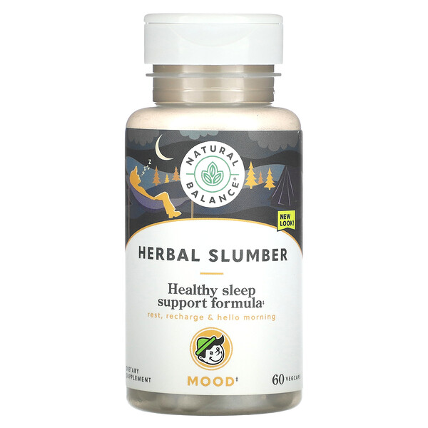 Herbal Slumber, Формула для поддержки здорового сна, 60 растительных капсул Natural Balance