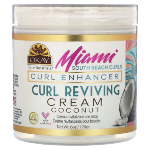 Miami South Beach Curls, Curl Enhancer, крем для восстановления локонов, 6 унций (170 г) Okay Pure Naturals