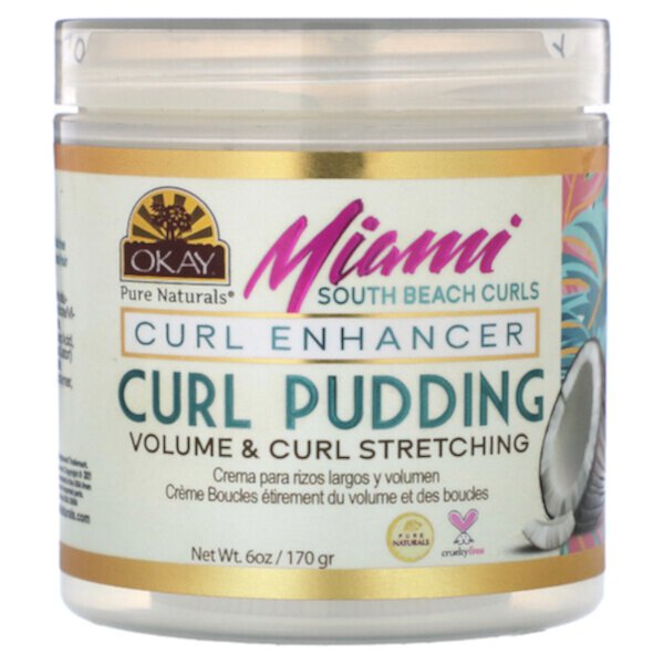 Miami South Beach Curls, Пудинг для керлов, 6 унций (170 г) Okay Pure Naturals