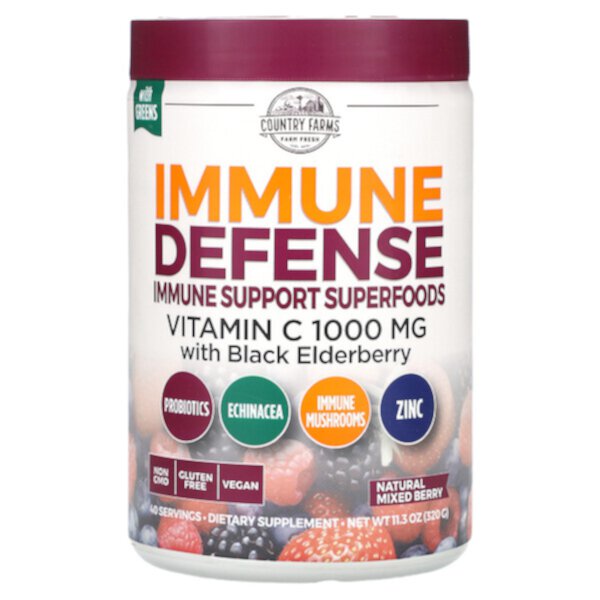 Immune Defense, Натуральная ягодная смесь, 11,3 унции (320 г) Country Farms