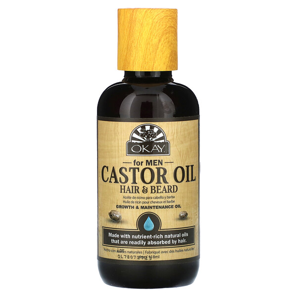 For Men, Castor Oil, Hair & Beard, 4 oz (118 ml) Okay Pure Naturals