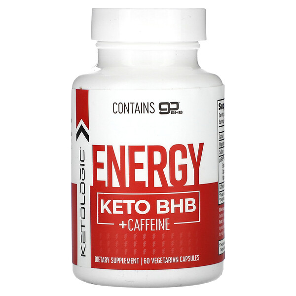 Energy Keto BHB + кофеин, 60 вегетарианских капсул KetoLogic