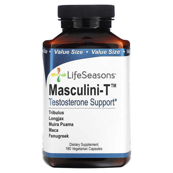 Masculini-T, Поддержка тестостерона, 180 вегетарианских капсул LifeSeasons