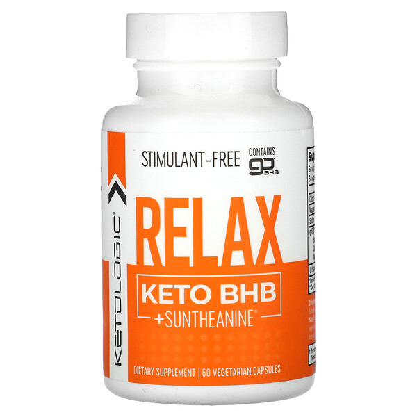 Relax Keto BHB + Suntheanine, 60 вегетарианских капсул KetoLogic