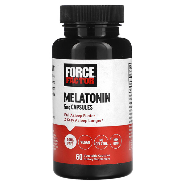 Melatonin, 5 mg, 60 Vegetable Capsules (Растительные капсулы) Force Factor