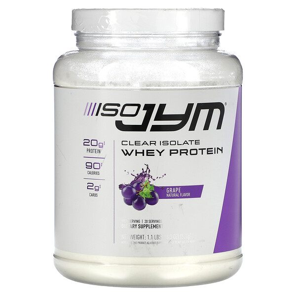 Прозрачный изолят сывороточного протеина, виноград, 1,1 фунта (18,3 унции) JYM Supplement Science