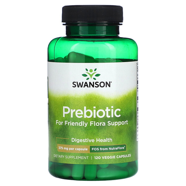 Пребиотик для поддержки полезной микрофлоры - 375 мг - 120 растительных капсул - Swanson Swanson