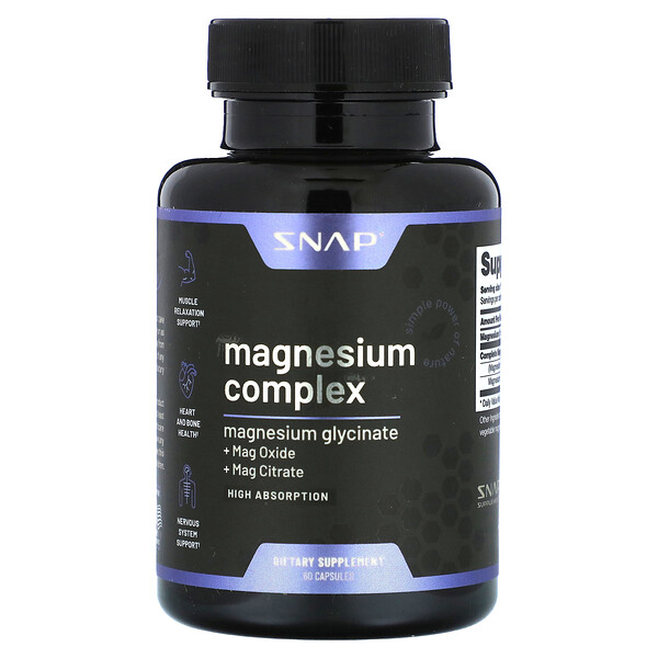 Комплекс магния, 60 капсул Snap Supplements