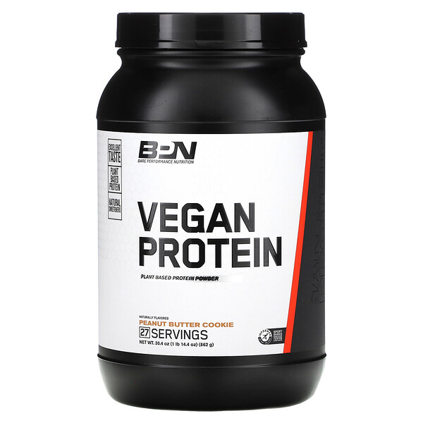 Vegan Protein, печенье с арахисовым маслом, 1 фунт (862 г) Bare Performance Nutrition