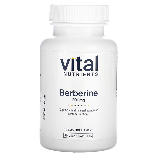 Берберин, 200 мг, 60 веганских капсул Vital Nutrients