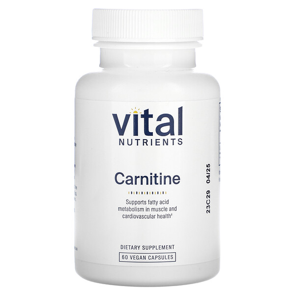 Карнитин, 60 веганских капсул Vital Nutrients