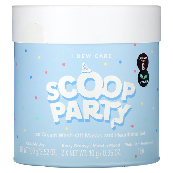 Scoop Party, Маска для смывания мороженого и повязка на голову, набор из 4 предметов I Dew Care