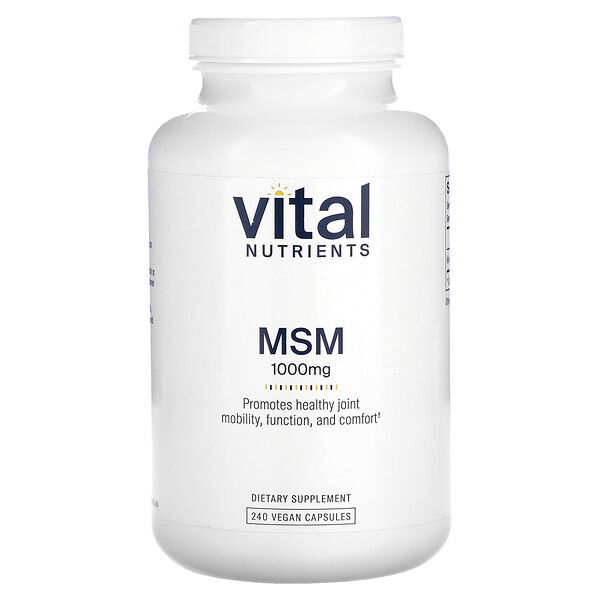 MSM, 1,000 mg, 240 Vegan Capsules (Веганские капсулы) Vital Nutrients