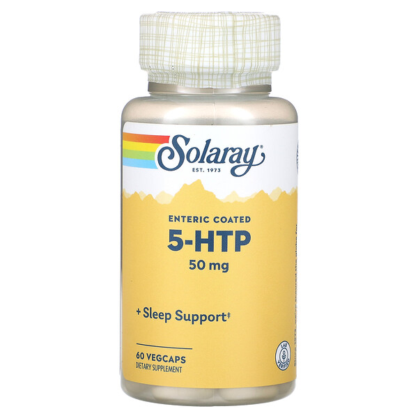 5-HTP, 50 мг, 60 растительных капсул Solaray