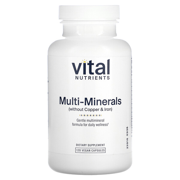 Multi-Minerals (without Copper & Iron), 120 Vegan Capsules (Веганские капсулы) Vital Nutrients